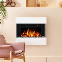 Noble Flame Lima Wandkamin [moderner Design Elektrokamin]: mit schwarzen Acrylsteinen von Noble Flame