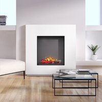 Noble Flame Suva 1100 BS [Opti-myst Elektrokamin mit Heizung]: Weiß - Schwarz, spiegelnd von Noble Flame