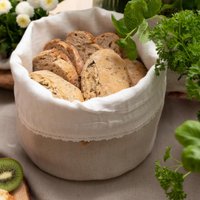 Weicher Leinen Brotkorb Mit Futter, Zweilagig, Eco, Zero Waste, Naturbelassenes Leinen. Baumwollspitze von NobleLinen