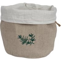 Weicher Leinen Brotkorb Mit Futter, Zweilagig, Eco, Zero Waste, Naturbelassenes Leinen. Stickerei Kräuter von NobleLinen