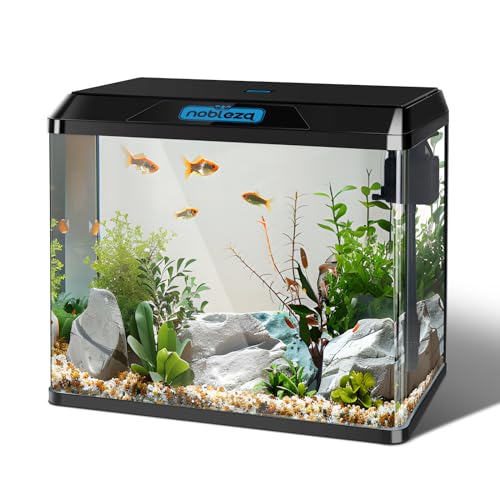 Nobleza - 54L Mini Aquarium Komplettset, Nano Aquarium Stabiles Einsteigerbecken mit LED-Beleuchtung und Eingebautem Filtersystem, Schwarz Nobleza - 54L Mini Aquarium Komplettset, Nano Aquarium Stabiles Einsteigerbecken mit LED-Beleuchtung und Eingebautem Filtersystem, Schwarz von Nobleza