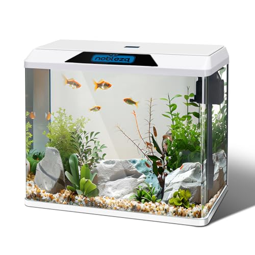 Nobleza - 54L Mini Aquarium Komplettset, Nano Aquarium Stabiles Einsteigerbecken mit LED-Beleuchtung und Eingebautem Filtersystem, Weiß Nobleza - 54L Mini Aquarium Komplettset, Nano Aquarium Stabiles Einsteigerbecken mit LED-Beleuchtung und Eingebautem Filtersystem, Weiß von Nobleza