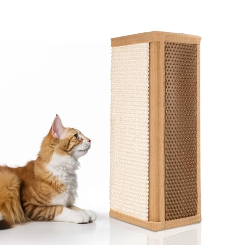 Nobleza Kratzmatte Katze, Kratzteppich Sisal, Wand Katzenkratzbrett für Katze, Katzenkratzmatte für Sofa Möbel Tür Kratzschutz, und Katzen Bürste Massageecke für Katzen, 41 * 23cm von Nobleza