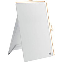 Nobo Glas-Notizboard Diamond Glass Desktop (B x H) 216mm x 297mm Brillant-Weiß Inkl. Tischständer, von Nobo