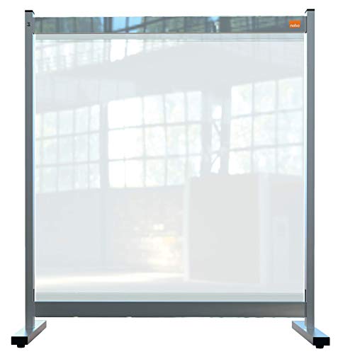 Nobo Schreibtisch-Trennwand, durchsichtige Schutztrennwand aus PVC-Folie, Hygieneschutz, Premium Plus, 770x860mm, 1915547 von Nobo