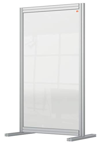 Nobo durchsichtige Schreibtisch-Trennwand aus Acryl, Freistehende Schutztrennwand, Hygieneschutz, Premium Plus, 600x1000 mm, 1915493 von Nobo
