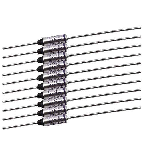 10 Stück SF152E-157 Grad Metall-Thermoschnitte Thermosicherung 10 A 250 V für Motor Elektrotransformator Industrie Haushaltsgeräte von Nobrand