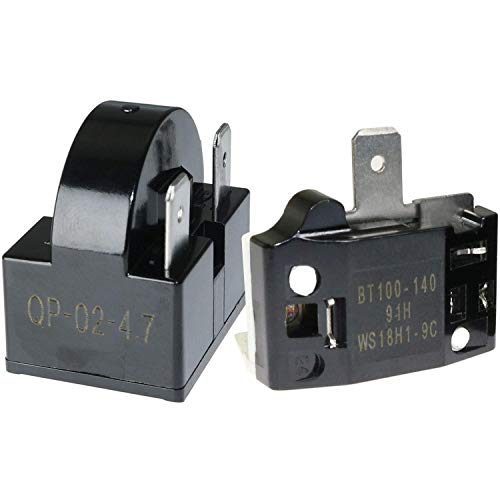 1x QP-02-4.7 Startrelais für Kühlschrank PTC 3-polig, Kompressor, Starter 4,7 Ohm mit 1 Überlastschutz für Kühlschrank 1/2 PS von Nobrand