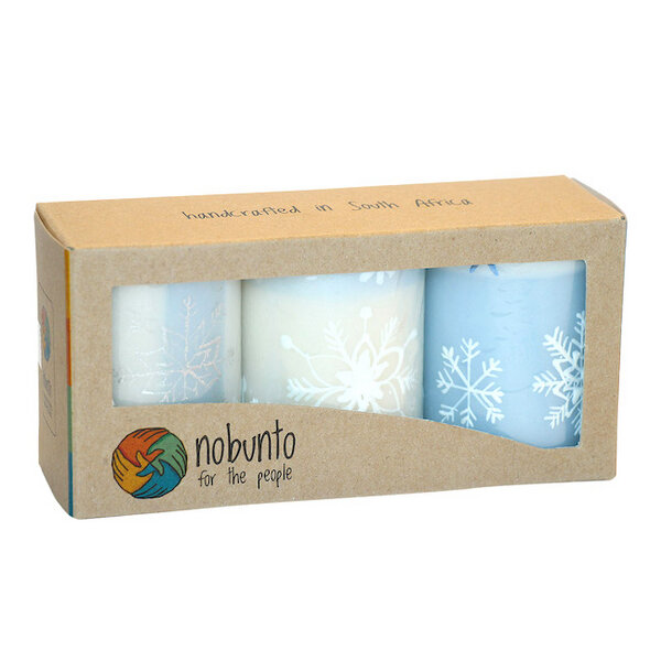 Nobunto Kerzen Geschenksets - 3 x Stumpenkerze 5x7cm - Viele Designs von Nobunto
