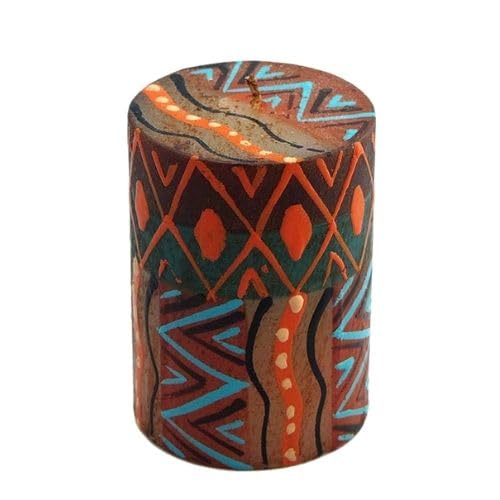 Nobunto Kerzen - Makini - Fair Trade Kunstkerze aus Südafrika - Handbemalte Geschenkkerze - Afrikanische Kerzensets - Bunte Stabkerzen - Weihnachten - Ostern (Einzelkerze 5x7cm) von Nobunto