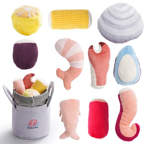 Nocciola 10er-Set Seafood Boil Kleine Hundespielzeuge gegen Langeweile, Knisternde Hundespielzeuge mit Quietschfunktion, Plüschgefüllte Welpenspielzeuge für kleine und mittelgroße Hunde Nocciola 10er-Set Seafood Boil Kleine Hundespielzeuge gegen Langeweile, Knisternde Hundespielzeuge mit Quietschfunktion, Plüschgefüllte Welpenspielzeuge für kleine und mittelgroße Hunde von Nocciola