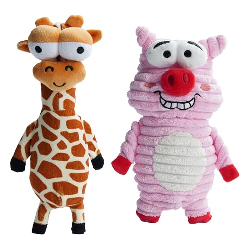 Nocciola 2 Packs Hundequietschspielzeug, 2 Lustige Seltsame Quietschen für Verschiedene Tiere, Gefülltes Plüschkauenspielzeug für Kleine Mittel Große Hunde Nocciola 2 Packs Hundequietschspielzeug, 2 Lustige Seltsame Quietschen für Verschiedene Tiere, Gefülltes Plüschkauenspielzeug für Kleine Mittel Große Hunde von Nocciola