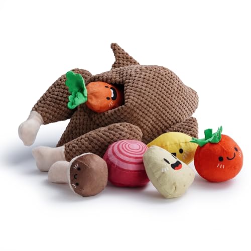 Nocciola Quietschendes Hundespielzeug, Interaktives Hundespielzeug für Langeweile, Haustier-Kauspielzeug für Mittelgroße und Kleine Hunde, Kuscheltier für Welpen, Gebratenes Hähnchen Nocciola Quietschendes Hundespielzeug, Interaktives Hundespielzeug für Langeweile, Haustier-Kauspielzeug für Mittelgroße und Kleine Hunde, Kuscheltier für Welpen, Gebratenes Hähnchen von Nocciola