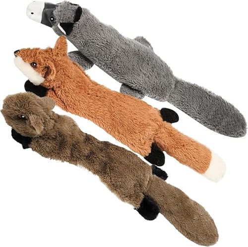 Nocciola - Set mit 3 unglaublichen Hundequietschspielzeugen, interaktives Hundespielzeug für kleine, mittlere und große Hunde (Fuchs, Hase, Esel) von Nocciola