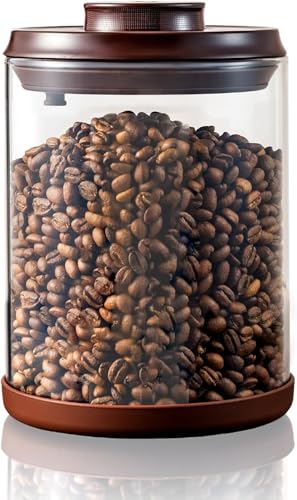 Nocsm Glas Kaffeebehälter. Luftdichter Speicherbehälter mit Pop-Deckel, Küchenbehälter aus hohem Borosilikatglas für Tee Kaffeebohnen Zucker (1700 ML) von Nocsm