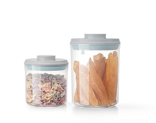 Nocsm Vorratsdosen mit Deckel Luftdicht. Stapelbarer Knopfschaltbehälter. BPA-freier Stapelbarer Getreidebehälter. (1500ML+700ML（PP Cylindrical）) von Nocsm
