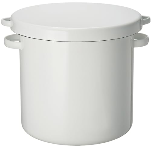 Noda Horo Enamel - Weißer runder Stocker (24 cm) von Noda Horo von Noda Horo