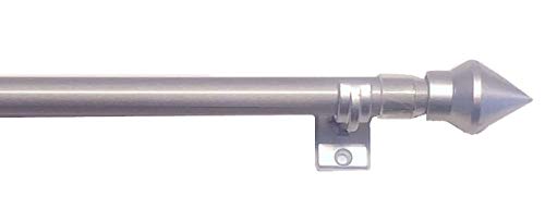 Nodeko Gardinenstange 12 mm Cafehausstange Scheibengardinenstange ausziehbar 85-135 cm Universal zum kleben oder anschrauben (Chrom matt) von Nodeko