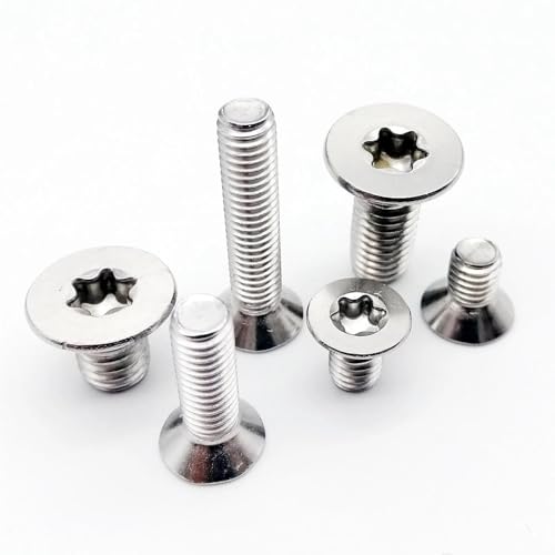 5/10/50 Stück M1.4 M1.6 M2 M2.5 M3 M4 M5 M6 304 A2-70 Edelstahl Sechslappen-Torx-Senkkopfschraube(6mm,M2 50pcs) von Nodrest