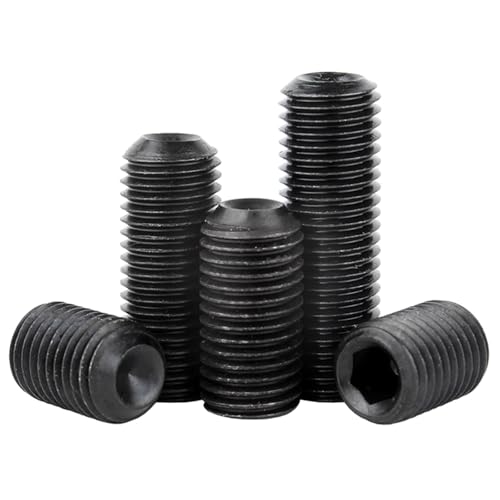 50 Stücke M1.6 M2 M2.5 M3 M4 M5 M6 M8 Silber Schwarz Grade 12,9 Sechskant Innensechskant Ringschneide Stellschraube Madenschraube(12mm,M8) von Nodrest