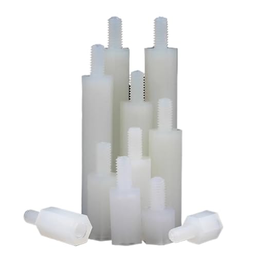 50 Stücke M2 M2.5 M3 M4 * L + 6mm Gewinde Weiß Abstandsschraube Kunststoff for PCB Motherboard Feste Nylon Standoff Spacer Säule(12mm,M2.5 (50pcs)) von Nodrest