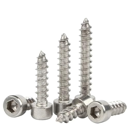 Nodrest 20–50 Stück M2 M2.6 M3 M3.5 M4 M5 M6 Sechskant-Innensechskant-Blechschrauben, Nickel-Zink-Inbusschrauben der Güteklasse 8.8(M6 (20pcs),45mm) von Nodrest