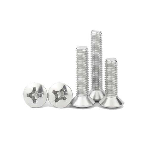 Nodrest 5/10/20/50/100 Stück M2 M2.5 M3 M4 M5 M6 304 Edelstahl GB820 Linsensenkkopfschrauben (mit Kreuzschlitz)(30mm,M6 5pcs) von Nodrest