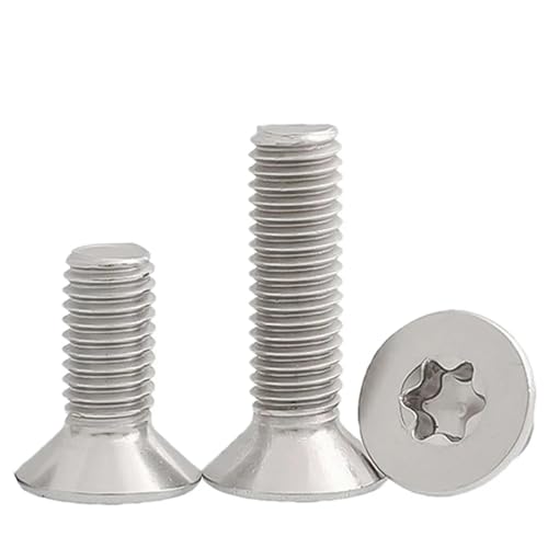 Nodrest 5/10/50 Stück M1.4 M1.6 M2 M2.5 M3 M4 M5 M6 M8 304 A2-70 Edelstahl Sechslappen-Torx-Senkkopfschraube(M2.5 (50pcs),8mm) von Nodrest