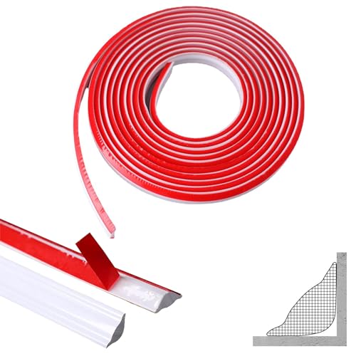 Flexible Zierleiste Selbstklebend Deckenleisten, TPE Dreieck Zierleiste, Weiß Selbstklebend Zierleisten für Abschlussleiste Küchenarbeitsplatte Wandkanten Fliesenkanten (3M,12mm*9mm) von Noeborty