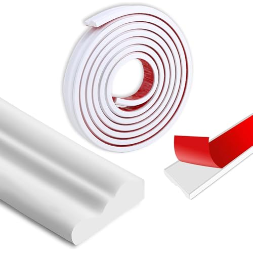 Selbstklebende Wandleiste, Dekorative Zierleisten, Weiß, für Spiegelrahmen und Schranktüren (23MM, 6M) von Noeborty