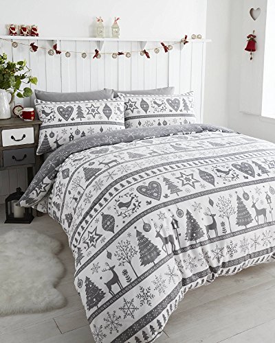 Noel Quilt Bettbezug 2 Kissenbezüge Bettwäsche Bettwäsche Set Weihnachten Bäume, Grau, Betten, 220 x 260 x 0.5 cm Noel Quilt Bettbezug 2 Kissenbezüge Bettwäsche Bettwäsche Set Weihnachten Bäume, Grau, Betten, 220 x 260 x 0.5 cm von Noel