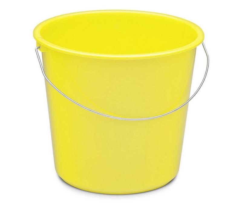 Nölle Baueimer Haushaltseimer 10 Liter gelb, (Reinigungsset, Eimer, Henkel, Deckel), Putzeimer Wassereimer Kunststoffeimer Reinigungseimer Plastikeimer von Nölle