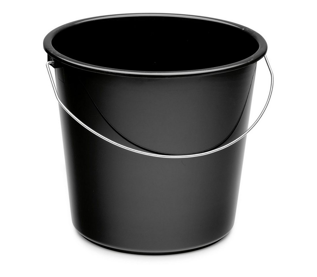 Nölle Baueimer Haushaltseimer 10 Liter schwarz, (Reinigungsset, Eimer, Henkel), Putzeimer Wassereimer Reinigungseimer Kunststoffeimer Plastikeimer von Nölle