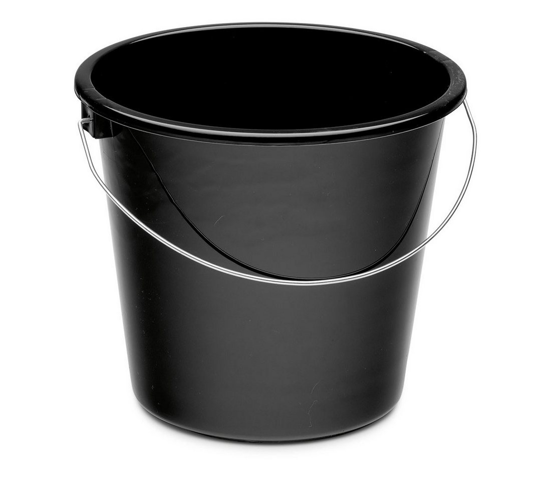 Nölle Baueimer Haushaltseimer 5 Liter schwarz, (Reinigungsset), Putzeimer Wassereimer Reinigungseimer Kunststoffeimer Abfalleimer von Nölle