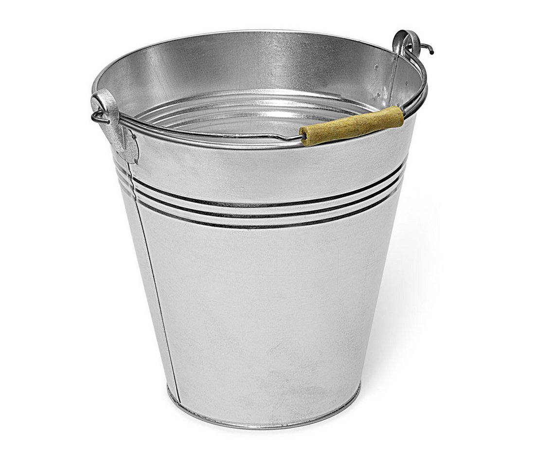 Nölle Baueimer Metalleimer verzinkt 10 L, (Eimerset, Henkel, Tragegriff, Ausgusslippe), Kübel Tonne Behälter Paillette Container Fass Kessel Zinkeimer von Nölle