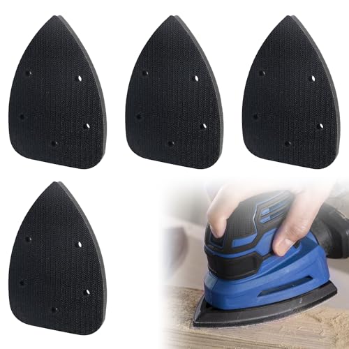 4 x weiche Schwamm-Schnittstellen-Pads, Dreieck-Schleifpads, 5 Löcher, Dämpfung und Flexibilität, Detailschleifschnittstelle, Multitool-Pad für Ersatz von Noenaeni