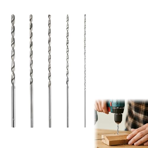 5 x extra lange Bohrer für Tiefloch-Holzbearbeitungsanwendungen, 150 mm langes Holzbohrer-Set, 2 mm, 3 mm, 3,5 mm, 4 mm, 5 mm, Spiralbohrer-Sets für Metall, Holz, Kunststoff 5 x extra lange Bohrer für Tiefloch-Holzbearbeitungsanwendungen, 150 mm langes Holzbohrer-Set, 2 mm, 3 mm, 3,5 mm, 4 mm, 5 mm, Spiralbohrer-Sets für Metall, Holz, Kunststoff von Noenaeni