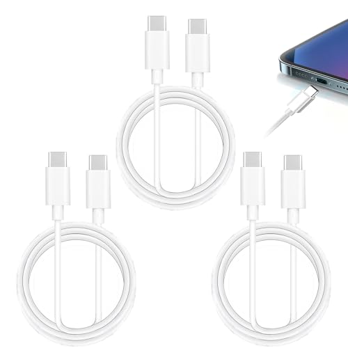 Noenaeni USB-C-auf-USB-C-Kabel, 1 m, Typ C auf Typ-C-Kabel, 60 W, Weiß, USB auf USB-C-Ladekabel für iPhone 16, 15 Pro Max/Plus/Pro, MacBook Pro/Air 2022/2020, iPad Pro 2020, iPad Air 4/5, 3 Stück Noenaeni USB-C-auf-USB-C-Kabel, 1 m, Typ C auf Typ-C-Kabel, 60 W, Weiß, USB auf USB-C-Ladekabel für iPhone 16, 15 Pro Max/Plus/Pro, MacBook Pro/Air 2022/2020, iPad Pro 2020, iPad Air 4/5, 3 Stück von Noenaeni