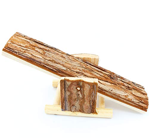 NOGA Wippe aus Naturholz das Beste Spielzeug für Hamster, Hasen und Vögel von Noga