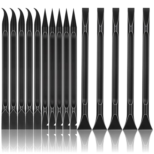 Nogeqi 15 Stück Kunststoff Schaber, Kunststoffspachtel Plastikspachtel Für Aufkleber Entferner, Plastic Scraper Tool Für Elektronik Klebereste Entferner Glas Keramik (Schwarz) von Nogeqi
