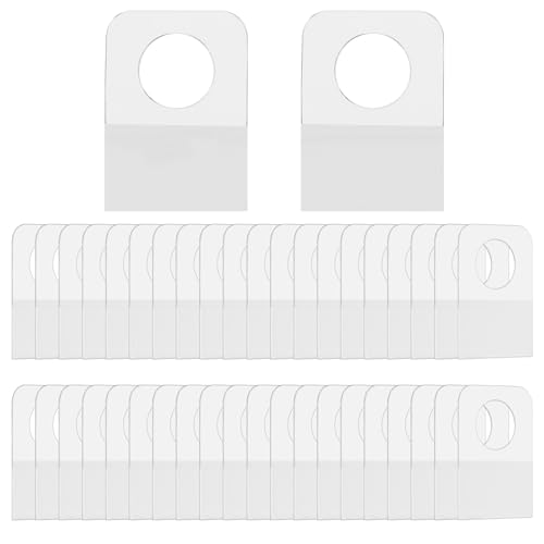 Nogeqi 180 Stück Eurolochaufhänger Selbstklebend, Transparente Hang Tabs, Kunststoff Aufhänger mit Schlitz Löchern, Self Adhesive Hang Tags für Verkaufsartikel Laden Einzelhandel Display (3 x 2 cm) von Nogeqi