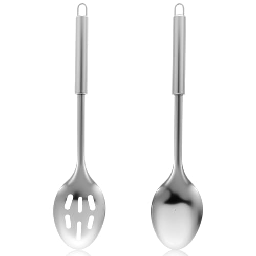 Nogeqi 2 Stück Edelstahl Servierlöffel Groß Kochlöffel Set Ideal zum Mischen Servieren von Beilagen Vorlegelöffel Schaumlöffel Suppenkelle Serving Spoon Kochutensilien Geschenke für Zuhause Restaurant Nogeqi 2 Stück Edelstahl Servierlöffel Groß Kochlöffel Set Ideal zum Mischen Servieren von Beilagen Vorlegelöffel Schaumlöffel Suppenkelle Serving Spoon Kochutensilien Geschenke für Zuhause Restaurant von Nogeqi