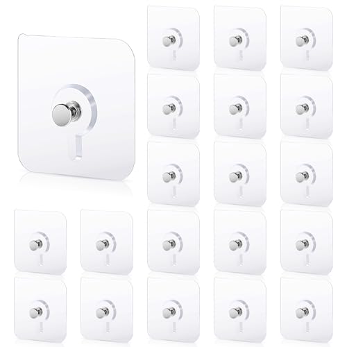 Nogeqi 20 Stück Klebenagel Für Bilderrahmen, Klebeschrauben Extra Stark, Klebenägel Wand Klebe Schrauben, Bilderhaken Selbstklebend Ohne Bohren Transparente Küche Duschraum von Nogeqi