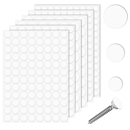 Nogeqi 290 Stück Schraubenabdeckung Weiss Selbstklebend 12mm 15mm 21mm, Schrauben Abdeckkappen Weiß Schraubenabdeckungen, Screw Hole Cover Sticker Für Möbeln, Schreibtischen, Schränken Und Wänden von Nogeqi