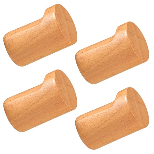 Nogeqi 4 Stück Holz-Wandhaken zum Aufhängen, einfach zu installieren, Handtuchhaken für Badezimmer, Kleiderhaken, Wandhalterung, dekorativer Haken zum Aufhängen von Mantel, Handtuch, Kappe, Tasche von Nogeqi