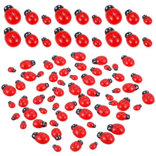 Nogeqi 60 Stück Rot Glückskäfer Harz Mini Marienkäfer Deko, Selbstklebende Lady Streudeko Marienkäfer Aufkleber Verzierungen Für DIY Handwerk Basteln Party Geburtstag Deko (Käfer 1.3~2.4mm) von Nogeqi