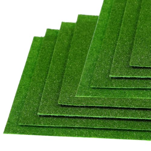 Nogeqi 8 Stück Mini Kunstrasen Teppich 15x15cm, Rasenteppich, Fake Grass Decor for Crafts, Artificial Grass Miniature, Vsimulation Von Rasen Für Modellbau Puppenhaus Miniaturgarten Mikrolandschaft von Nogeqi