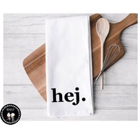 Scandi Geschirrtuch - Hej- Baumwolle Küche Handtuch Spültuch von NohobbyShopDE