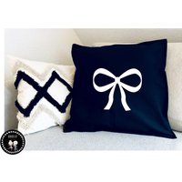 Weihnachtliche Kissenhülle - 50x50 Kissenbezug- Schleife Weihnachten Christmas Dekoration Sofakissen Baumwolle Geschenk von NohobbyShopDE