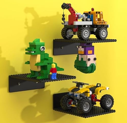 Noideeer 3er-Set 𝖫𝖾𝗀𝗈 Vitrine, Wandregal für kleine und mittlere Steine, ideal für Figuren oder Minifiguren(Schwarz) von Noideeer